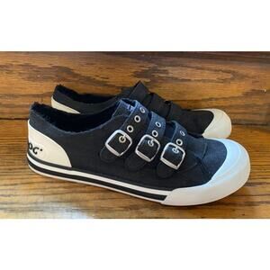Rocket dog Jolissa Aviator Canvas Sneakers size 10 women's black Adjustable